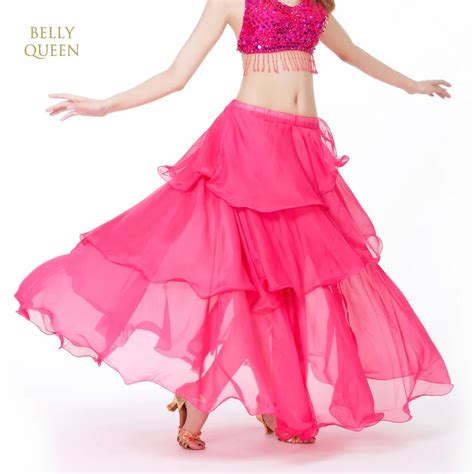 Chiffon Dancing Costume Belly Dance Spiral Long Skirt 3 Layers 9 Colors 12 Weitere Sportarten