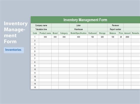 Stock Inventory Sheet Template