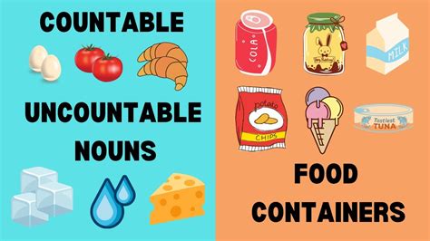 Countable And Uncountable Nouns Some Any Food Containers Class