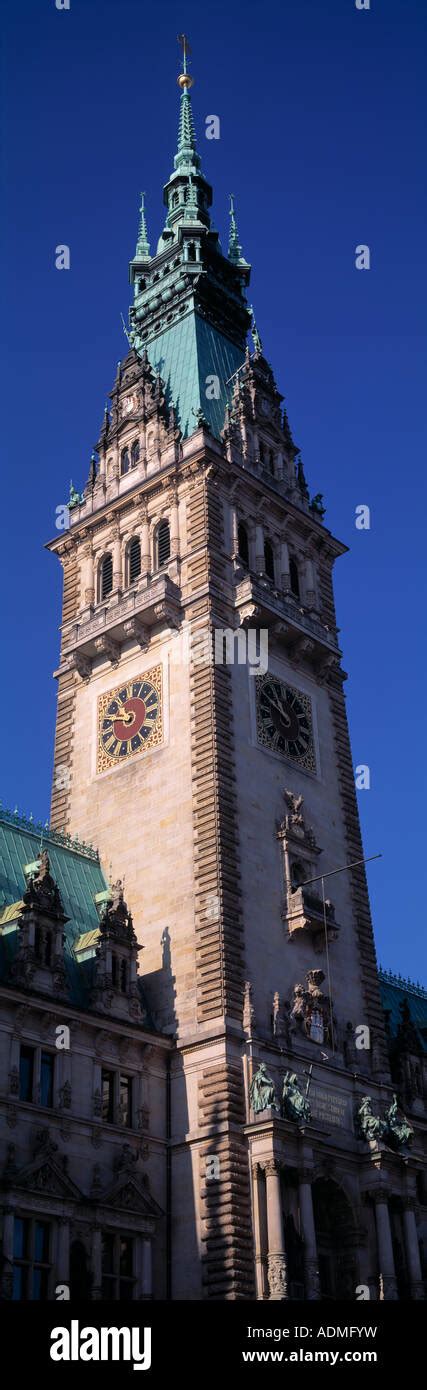 Turm Der Hamburger Rathaus Town Hall Hamburg Deutschland