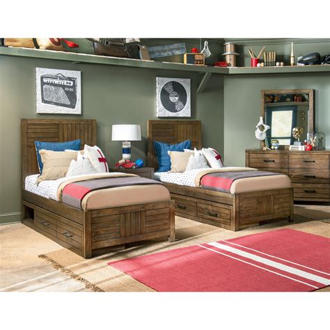 Legacy Classic Kids Summer Camp Rustic Casual Twin Panel Bed Sheelys
