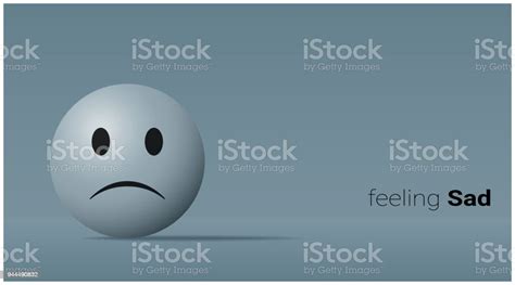 Vetores De Fundo Emocional Com Cara Triste Azul Emoji Vetorial