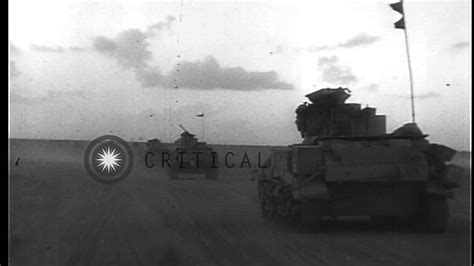 British 8th Army Tanks Advance And Fire In North Africa Hd Stock