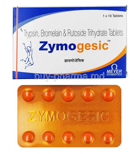 Check spelling or type a new query. Buy Zymogesic, Bromelain/ Trypsin/ Rutoside ( Zymogesic ...