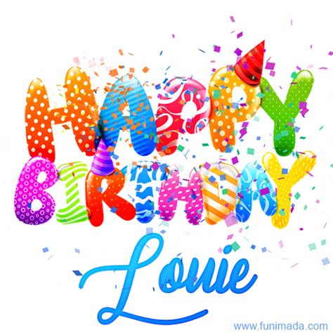 Happy Birthday Louie Creative Personalized  With Name — Download