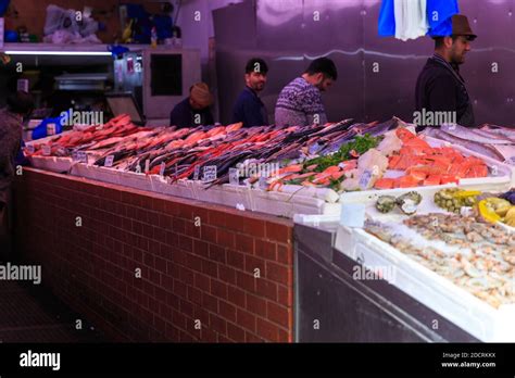 Fish On Sale In Fish Shop Brixton Market South London Uk Stock Photo