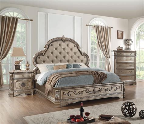 Buy Acme Northville King Panel Bedroom Set 3 Pcs In Champagne Antique