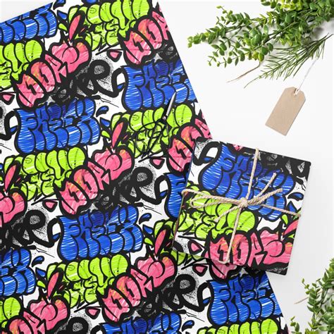 Graffiti Wrapping Paper Multi Color Wrapping Paper New Etsy