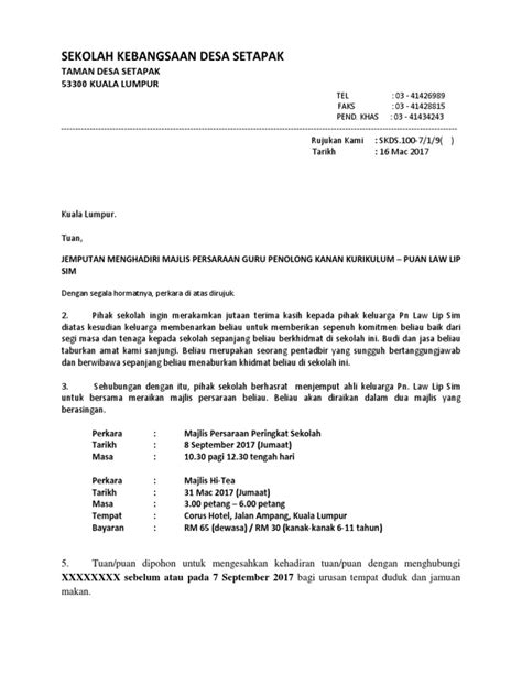 Ketika anda atau pihak anda menginginkan sesuatu hal, maka bisa mengajukan permohonan kepada pihak lain. Surat Jemputan Majlis Persaraan