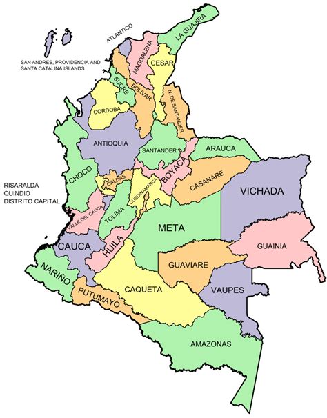 Templatecolombia Map Clickable Wikipedia