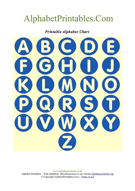 Circle Shaped A Z Letter Chart Templates Alphabet Printables Org