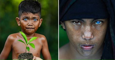 Indonesian Tribe With Electric Blue Eyes