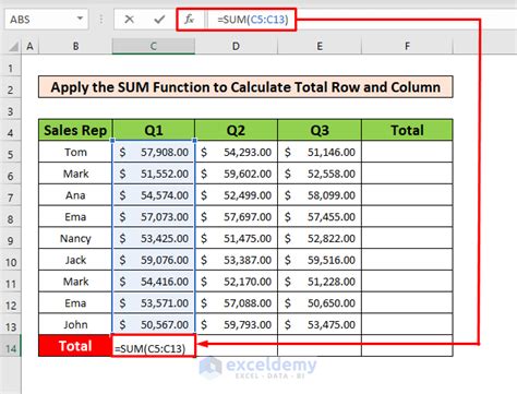 How To Calculate Total Row And Column In Excel 4 Methods Exceldemy