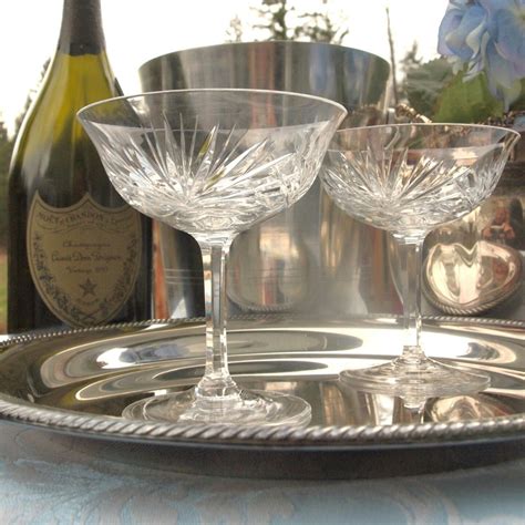 Nachtmann Crystal Champagne Coupe Glasses Saucers 24 Lead Etsy
