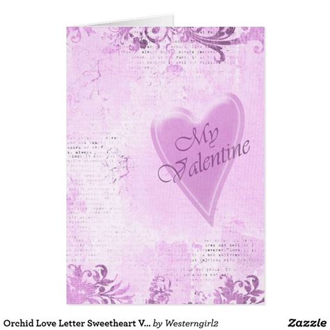 Orchid Love Letter Sweetheart Valentine Card Zazzle Valentines