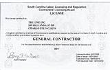 South Carolina Construction License Pictures