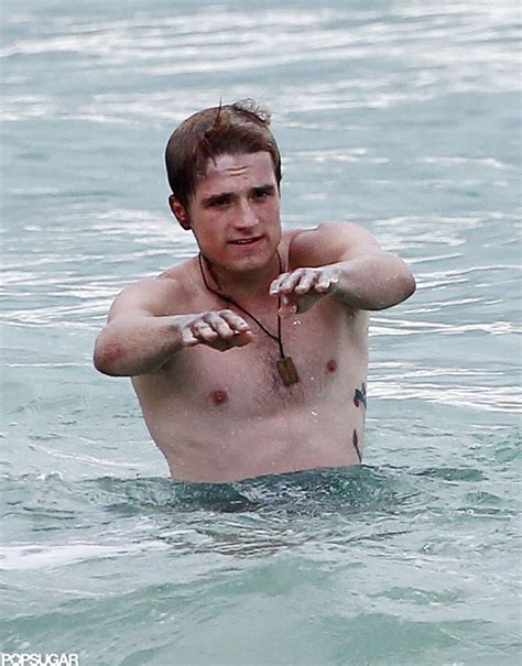 Josh Hutcherson Films Scenes Shirtless In Maui Pictures Popsugar Celebrity