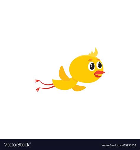 Cute Baby Chicken Character Flying Flapping Wings Easter Icon