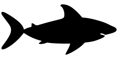 Shark Silhouette Vector Stock Illustration White Isolated Background