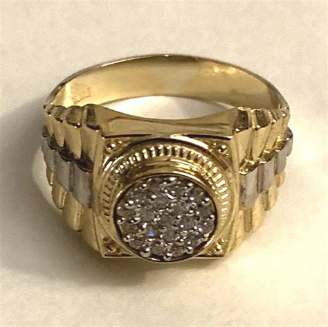 10k Rolex Style Ring Pinky Size For Men Devon Jeweler