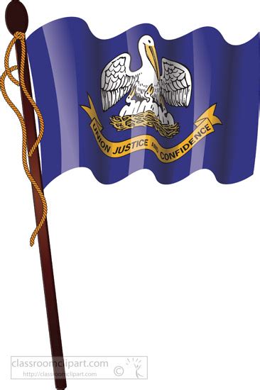 State Flags Clipart Louisiana Waving State Flag On Flagpole Clipart
