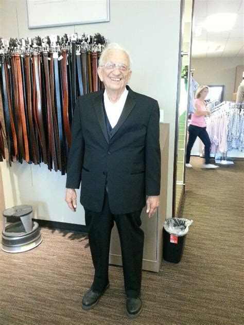 Grandpa Trying On His Tuxedo Suit Jacket Single Breasted Suit