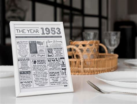 The Year 1953 In Review Birthday Decorations Back In 1953 Etsy