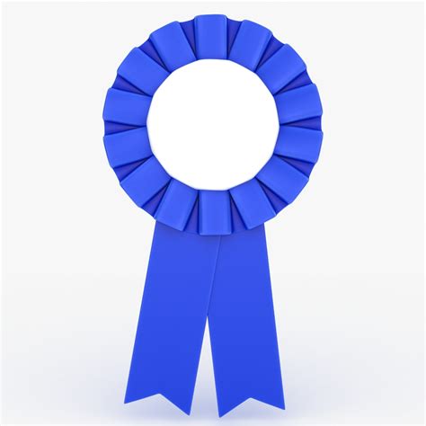 Realistic Award Ribbon Blue 3d Turbosquid 1216105