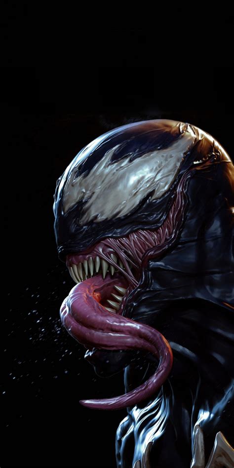 Creepy And Dark Villain Venom Art 1080x2160 Wallpaper Venom