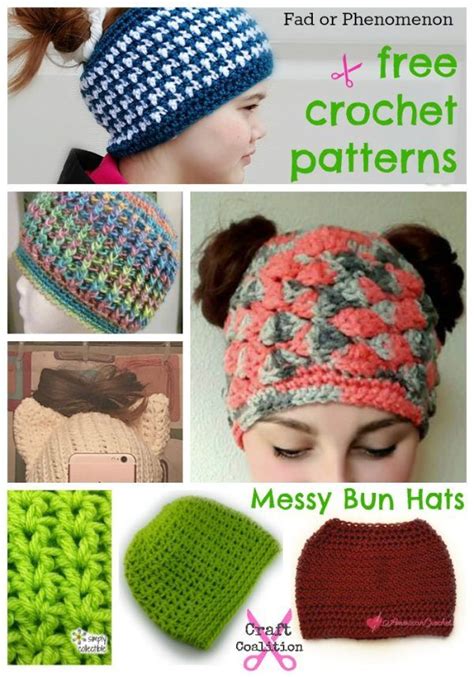 Messy Bun Hat Phenomenon 14 Free Crochet Patterns