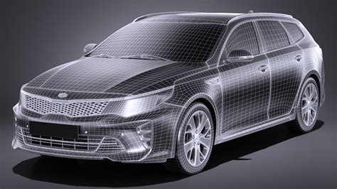 Kia reckon it will make up 66% of optima registrations in europe going forward, but they're still going to be a rare spot on uk roads. Kia Optima Sportswagon GT 2017 3D Model