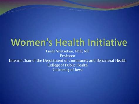 Ppt Womens Health Initiative Powerpoint Presentation Free Download Id