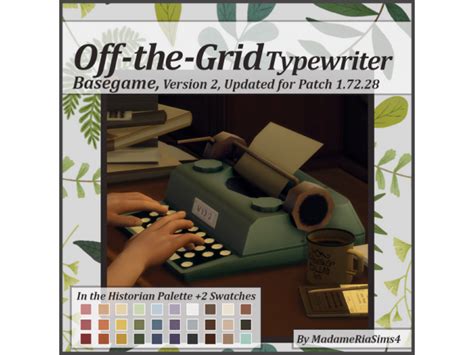 Off The Grid Typewriter V 2 By Madameria The Sims 4 Скачать