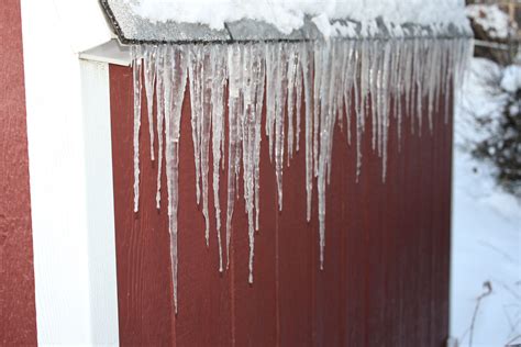 Icicles Hanging From Shed Roof Picture Free Photograph Photos