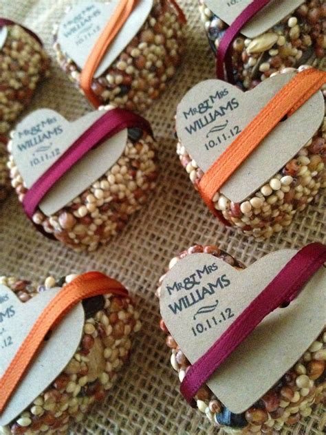 48 Petite Bird Seed Hearts With Personalized Tag Birdseed