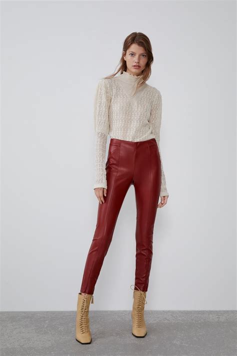 Various textures might be preferred in a final product, depending on what type of goods it will be used for. ZARA - - - FAUX LEATHER LEGGINGS | Pantalones de cuero ...