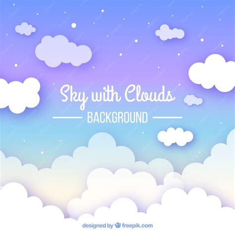 Premium Vector Cloudy Sky Background In Flat Style