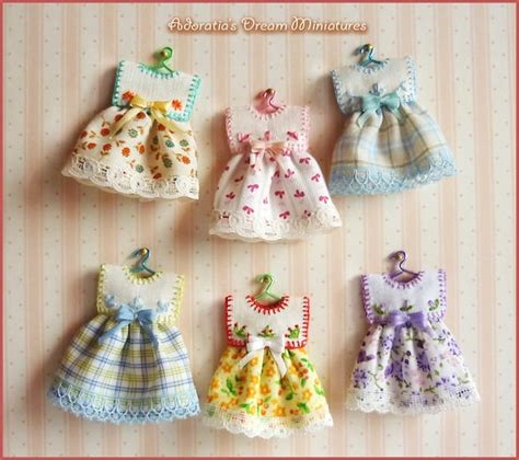 items similar to dollhouse miniature dresses 1 12 scale embroidered miniature dresses with
