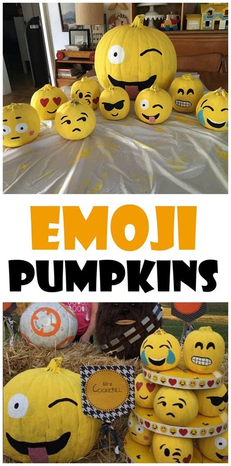 Love These Emoji Pumpkins For Halloween No Carve Idea For The Kids