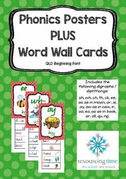 This handwriting style is used by schools throughout nsw and act, often called nsw foundation print. Phonics Posters / Word Wall Cards (QLD Beginner Font ...