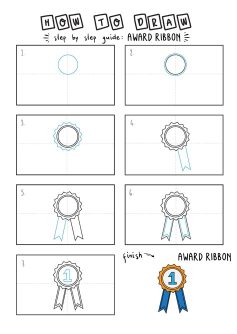 How To Draw An Award Ribbon For Kids Rainbow Printables