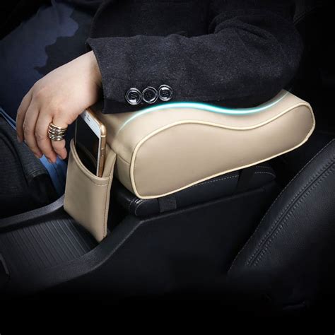 Juhigh Universal Faux Leather Car Center Console Arm Rest Seat Box Pad Cushion Handrail