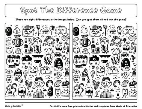 Hard Spot The Difference Games World Of Printables