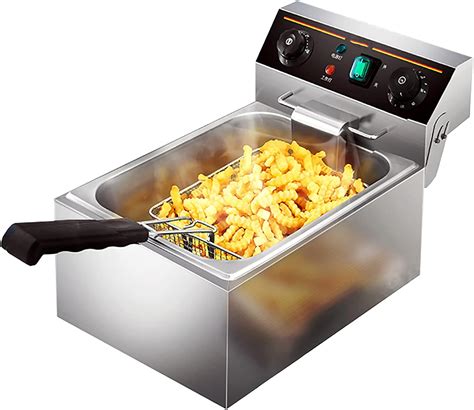 Commercial Electric Fryer 10l 3000w Stainless Steel Single Deep Fat