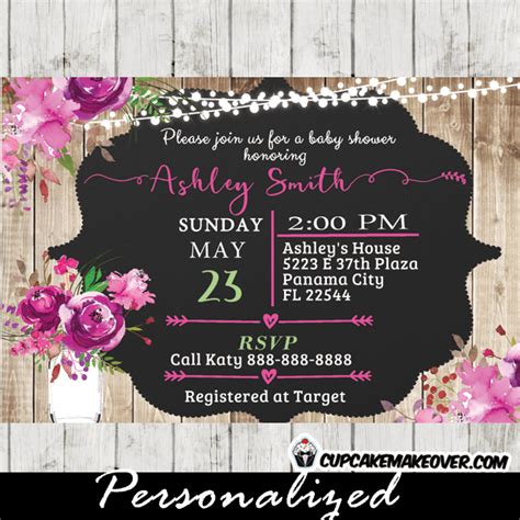 You will find in this category here you will find a unique collection of bbq shower invitations comprised of both brand names and in house created cards. Mason Jar Baby Shower Invitations, Pink Watercolor Flowers ...