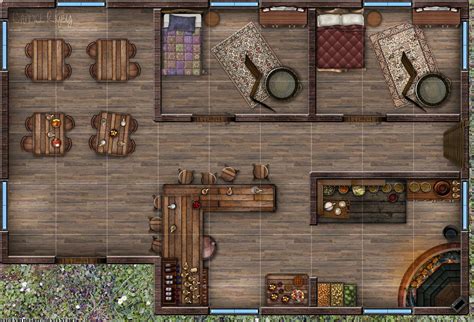 Little Tavern 1st Floor By Daceyrose Rpg On Deviantart Fantasy Map