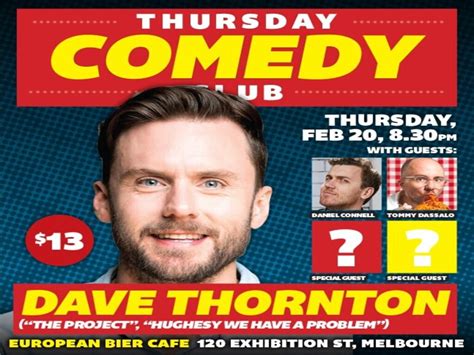 Thursday Comedy Club Dave Thornton And Special Guests 2020 Melbourne
