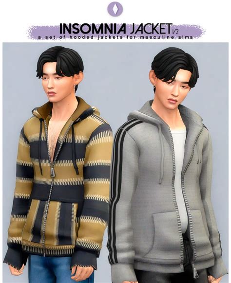 Insomnia Jacket V2 Nucrests Sims 4 Teen Sims 4 Male Clothes Sims