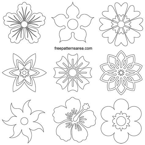 Made with eight small cupcake liners each, pipe cleaners and floral tape. Free Flower Vectors & Printable Shapes File Download | FreePatternsArea