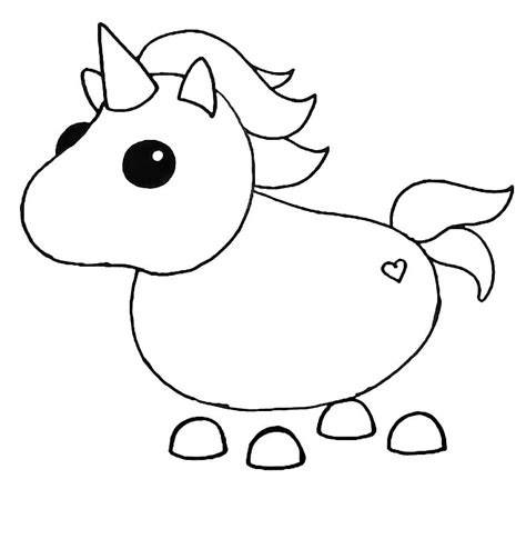The Unicorn In Adopt Me Has A Horn On Its Head Coloring Page Free